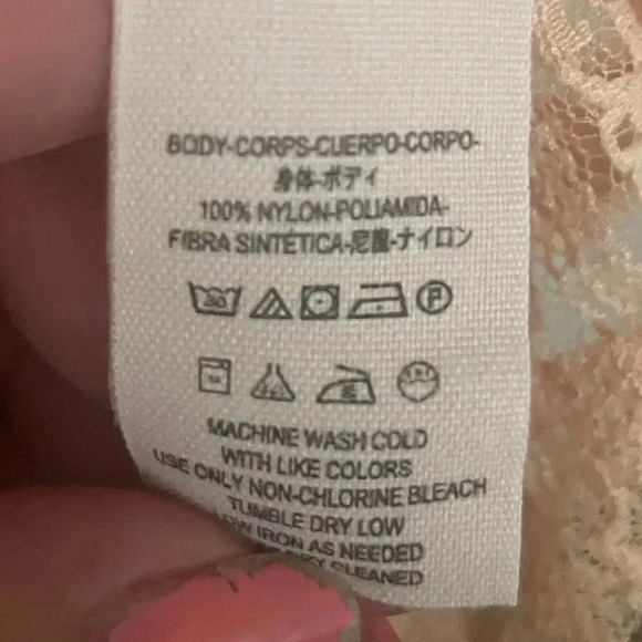 Free people peach tea body lace blouse size Small - Picture 6 of 6